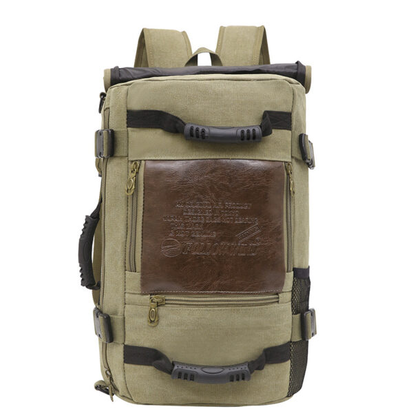 Men Canvas Backpack Huge Travel School Shoulder Computer Backpack Functional Versatile Bags Multifunctional Laptop Bag - Image 9