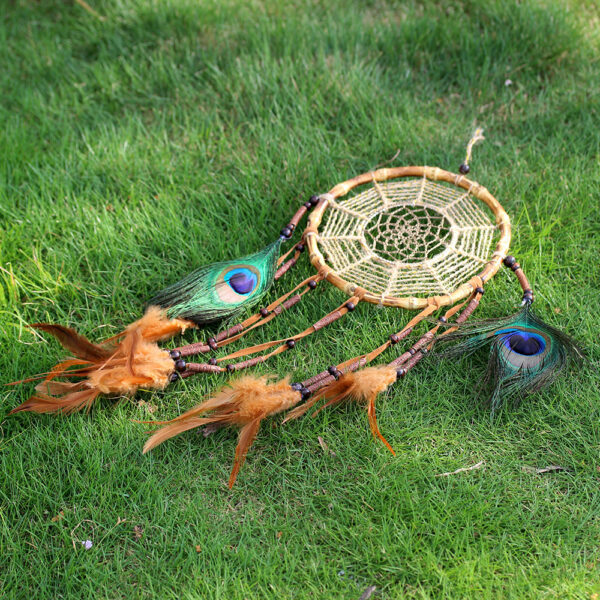 Handmade linen rope bamboo loop dream catcher - Image 2