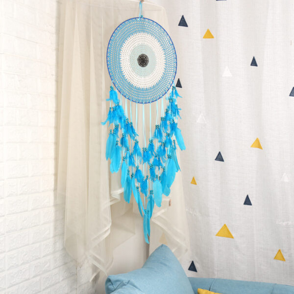 Blue Enchantress 40CM Concentric Circle Goose Feather Dream Catcher - Image 3