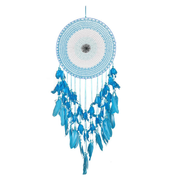 Blue Enchantress 40CM Concentric Circle Goose Feather Dream Catcher - Image 5