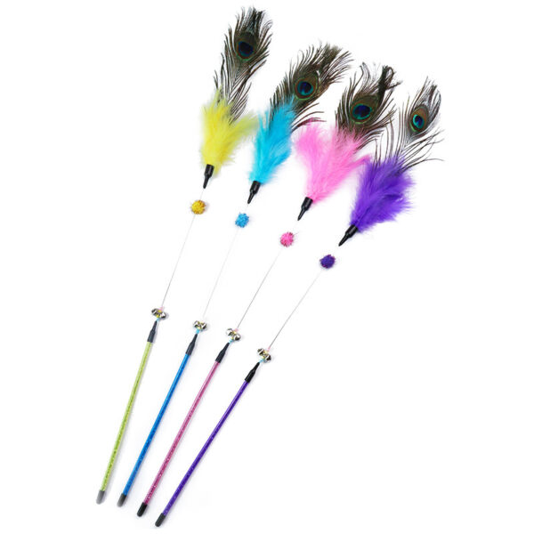 Funny Cat Stick Bite-Resistant Feather Long Rod Funny Cat Stick - Image 2