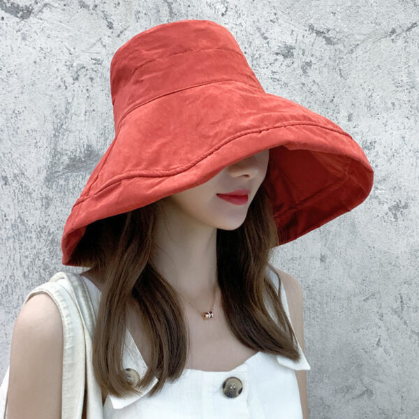 Sun Hat Summer Foldable Bucket Hat for Women Outdoor Sunscreen Cotton Fishing Hunting Cap Anti-UV wide brim bucket Sun hat - Image 5