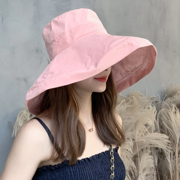 Sun Hat Summer Foldable Bucket Hat for Women Outdoor Sunscreen Cotton Fishing Hunting Cap Anti-UV wide brim bucket Sun hat - Image 3