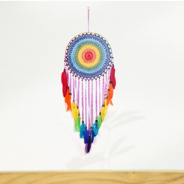 New Ms0004 Colorful Feather Indian Dream Catcher Creative Home Decoration Pendant 40 Cm Large Circle - Image 5