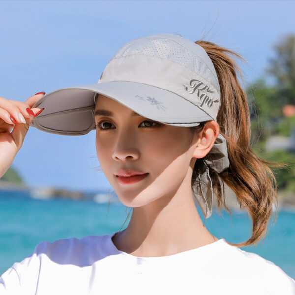 Sun Hat Summer Big Along The Anti-Ultraviolet Sun Hat Biking Sun Protection Sun Hat Outdoor Hollow Top Hat - Image 9
