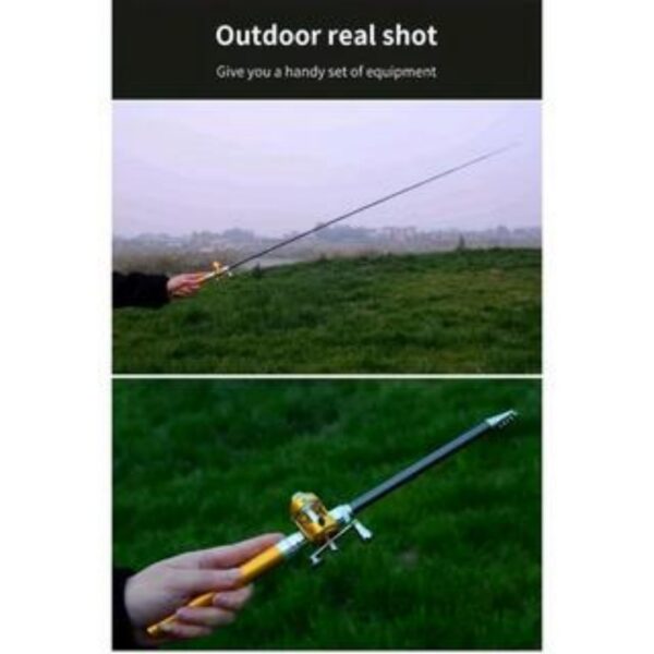 Metal Bass 2 Sets Of High-end Aluminum Alloy Pocket Size Pen Style Fishing Rod Compact, Portable And Ultra Light, Perfect Gift For Ice Raft Bridge Travel Fishing Enthusiasts And Beginners - Image 5