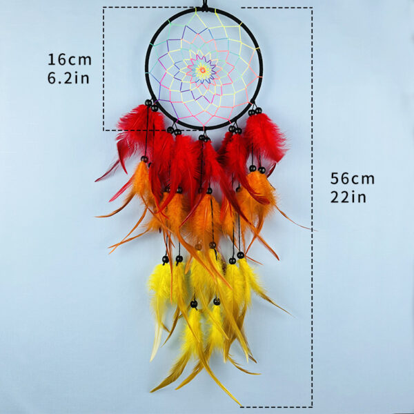 Colorful Feather Dreamcatcher Ornaments Handmade Wind Chimes Party Decorative Creative Gift - Image 8
