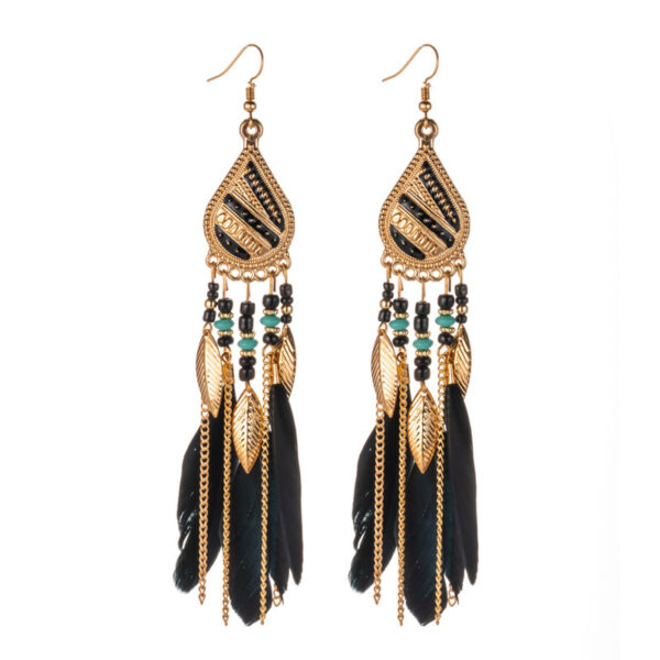 Feather earrings and pearl earrings - Image 6
