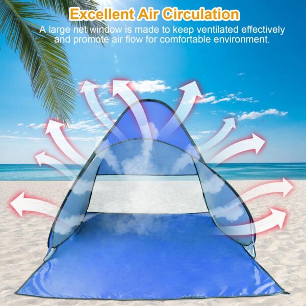 Pop-up Beach Tent, Sunshade, UV-proof Automatic Waterproof Tent For 2-3 People, With Mesh Window Storage Bag, Suitable For Outdoor Beach, Camping, Fishing, Park, Lake, Banned From Sale On Walmart - Image 4