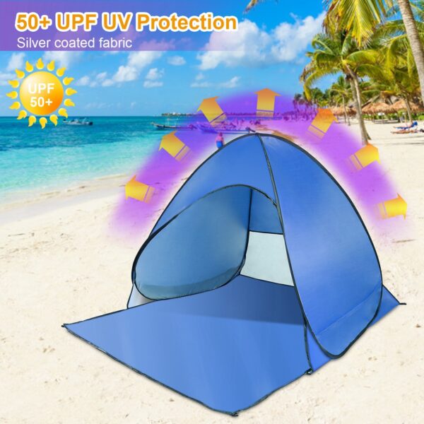 Pop-up Beach Tent, Sunshade, UV-proof Automatic Waterproof Tent For 2-3 People, With Mesh Window Storage Bag, Suitable For Outdoor Beach, Camping, Fishing, Park, Lake, Banned From Sale On Walmart - Image 8