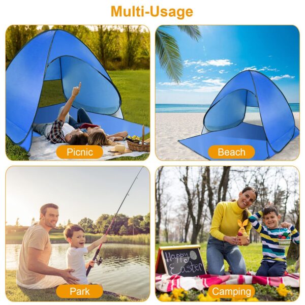 Pop-up Beach Tent, Sunshade, UV-proof Automatic Waterproof Tent For 2-3 People, With Mesh Window Storage Bag, Suitable For Outdoor Beach, Camping, Fishing, Park, Lake, Banned From Sale On Walmart - Image 3