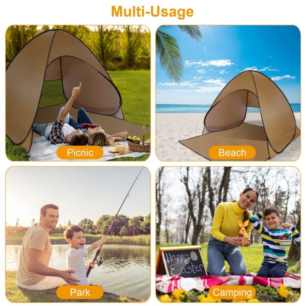 1Pc 2-3Person Beach Tent With Net Window Storage Bag 64.96 X 59.06 X 43.31in Anti-UV Automatic Waterproof For Outdoor Beach Camping Fishing Park Lake - Image 10