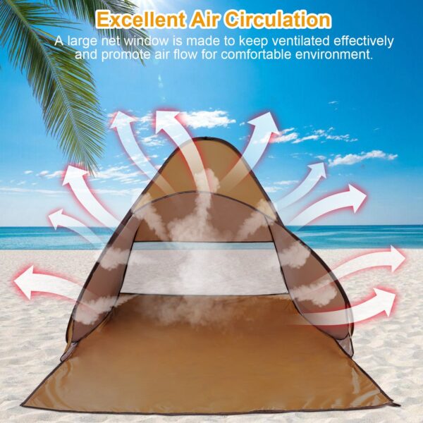 1Pc 2-3Person Beach Tent With Net Window Storage Bag 64.96 X 59.06 X 43.31in Anti-UV Automatic Waterproof For Outdoor Beach Camping Fishing Park Lake - Image 7