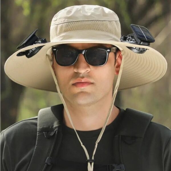 2025 New Solar Fan Outdoor Fishing Hat-Solar Sun Protection Sun Hat With Fan Solar Fan Hat Dual Power Supply Fan Outdoor Fan Solar Powered Outdoor Fishing Hat - Image 7