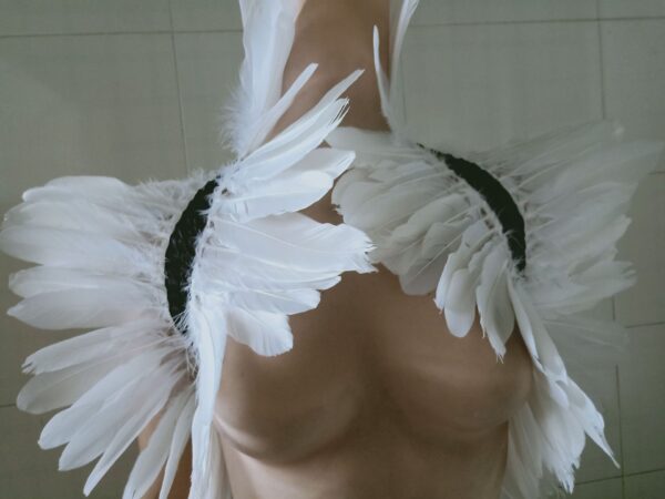 Feather Shawl Cloak Cape Scarf - Image 8