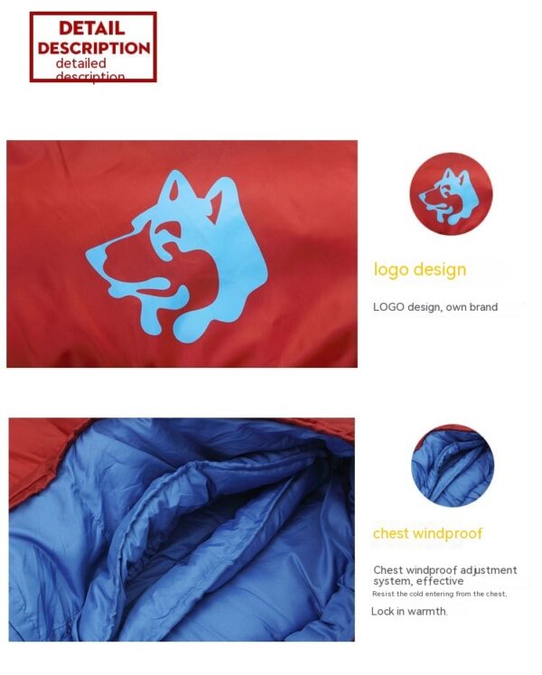 Outdoor  Fishing Autumn And Winter Camping Cotton Sleeping Bags - Image 6