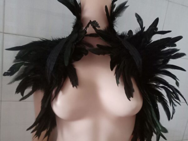 Feather Shawl Cloak Cape Scarf - Image 7