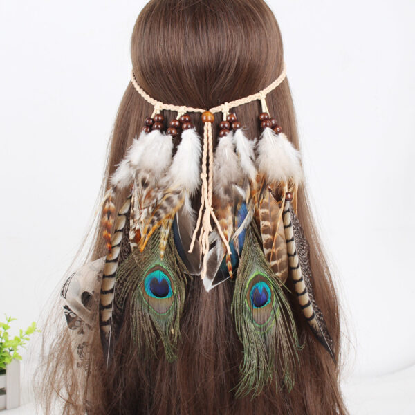 Indian Bohemian Feather Headband - Image 4
