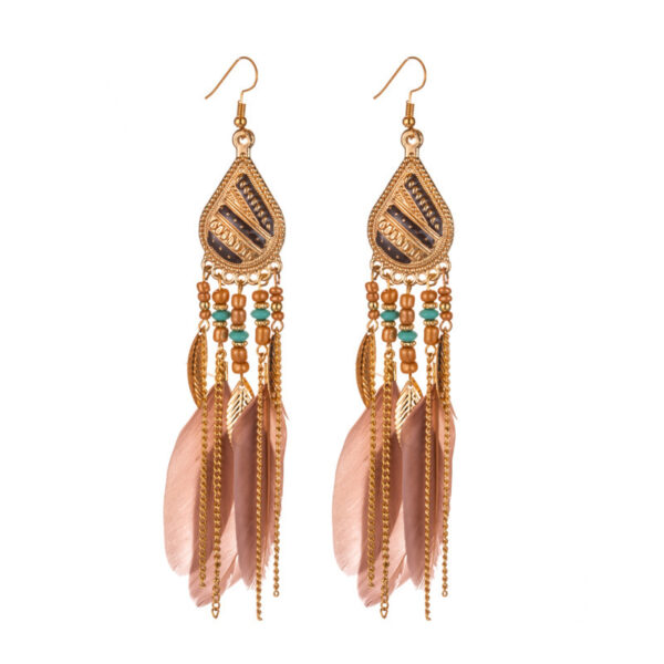 Feather earrings and pearl earrings - Image 5