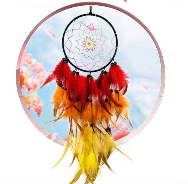 Colorful Feather Dreamcatcher Ornaments Handmade Wind Chimes Party Decorative Creative Gift - Image 9