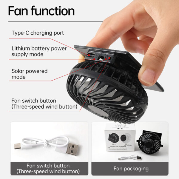 Solar-powered Fan Hat With Long-lasting Lithium Battery, Men's Outdoor Fishing Hat With Fan, Sun Protection Fisherman's Hat - Image 2