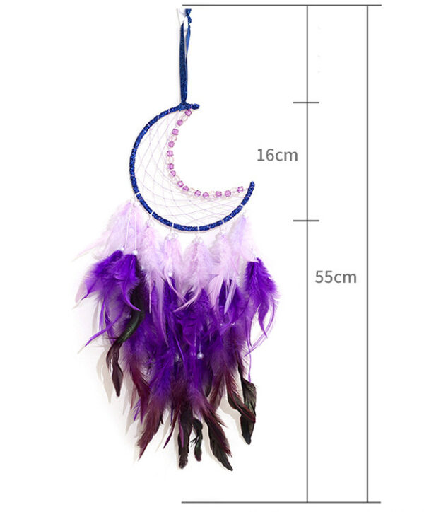 New Moon Dreamcatcher Single Ring Feather Ornaments Pendant - Image 10