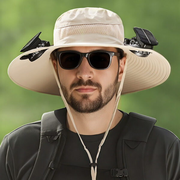 Solar-powered Fan Hat With Long-lasting Lithium Battery, Men's Outdoor Fishing Hat With Fan, Sun Protection Fisherman's Hat - Image 4