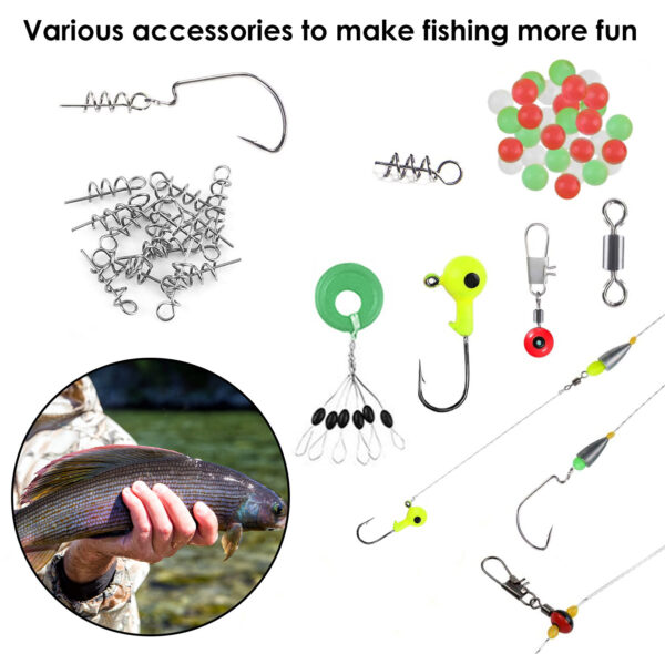 188Pcs Fishing Accessory Kit Portable Fishing Set Including Jig Hooks Sinker Weights Spoon Lure Removable Split Shot With Tackle Box - Image 10