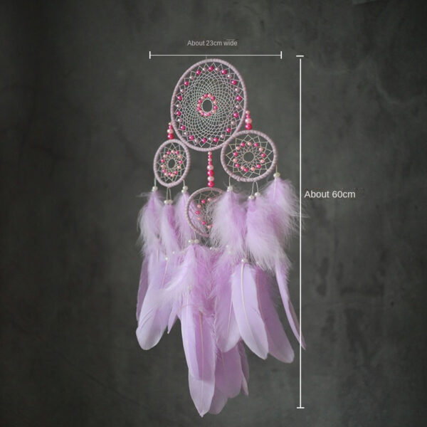 Creative Feather Decoration Girl Room Pendant Dream Catcher Wind Chime - Image 4