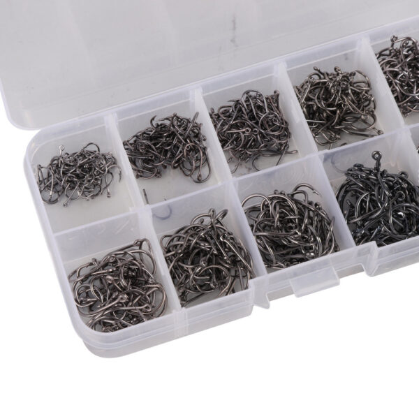 Fish Hook Set Fish Hook Fishing Tackle 500 Boxes Black Gold - Image 2