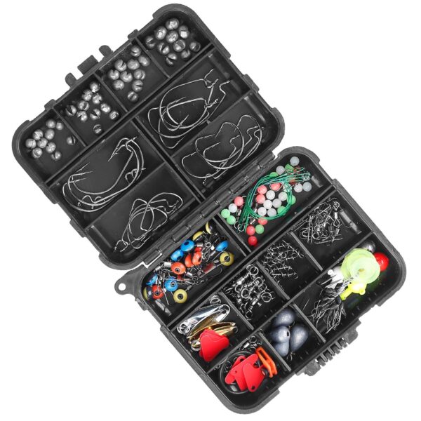 188Pcs Fishing Accessory Kit Portable Fishing Set Including Jig Hooks Sinker Weights Spoon Lure Removable Split Shot With Tackle Box - Image 9