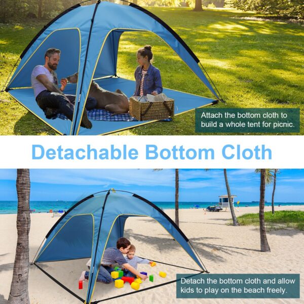 1Pc 4-6 Person Beach Tent Canopy  With 3 Door Openings Carry Bag UPF50 Waterproof  For Beach Picnic Camping Hiking Adventure Fishing - Image 5