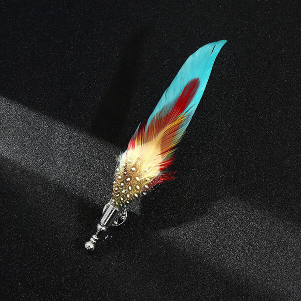Simulation Peacock Feather Brooch Personality Accessories - Image 7