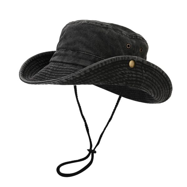 Spring And Summer New Patchwork Big Brim Washed Old Fishing Alpine Cap - Image 2