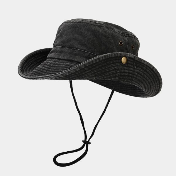 Spring And Summer New Patchwork Big Brim Washed Old Fishing Alpine Cap - Image 3