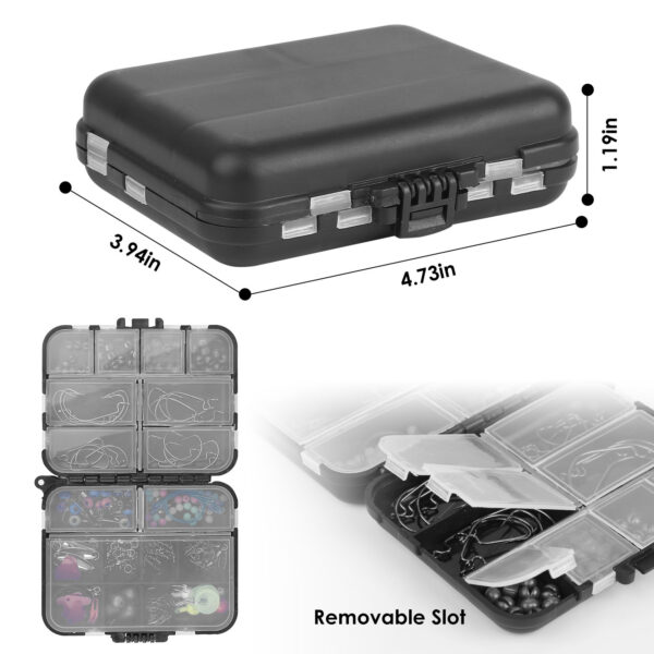 188Pcs Fishing Accessory Kit Portable Fishing Set Including Jig Hooks Sinker Weights Spoon Lure Removable Split Shot With Tackle Box - Image 2