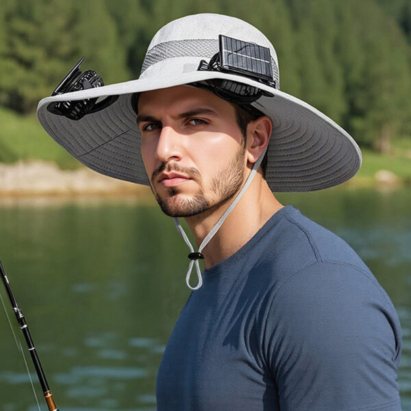 Solar-powered Fan Hat With Long-lasting Lithium Battery, Men's Outdoor Fishing Hat With Fan, Sun Protection Fisherman's Hat - Image 5