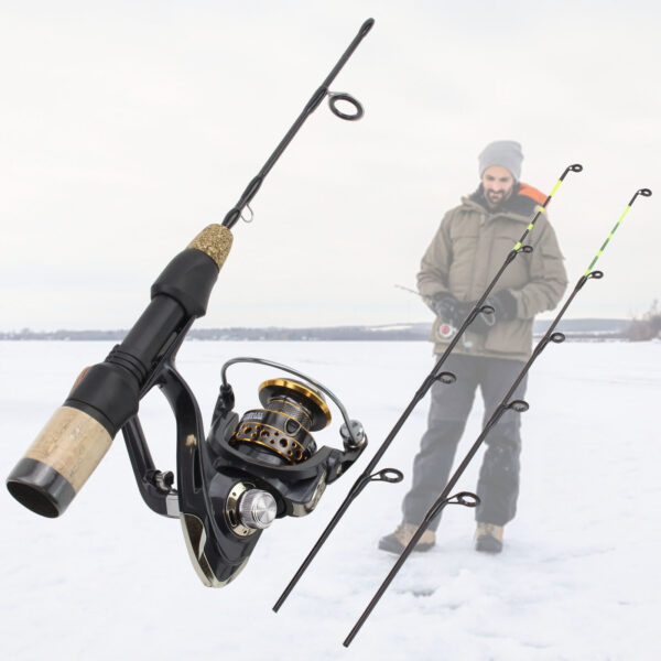 Double Tip Ice Fishing Winter Spinning Wheel Tackle Set Fishing Rod - Image 3