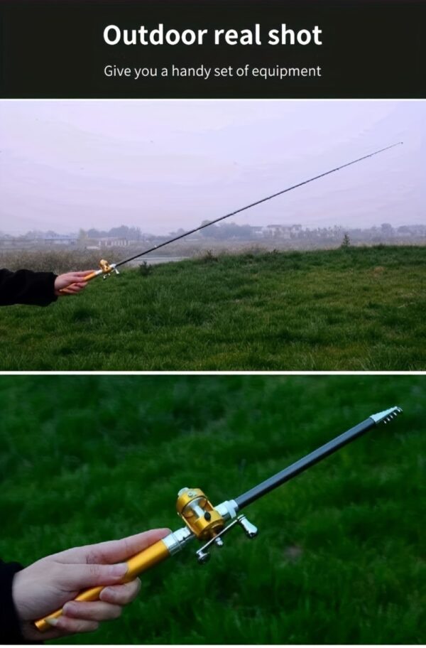 1 Black Portable Pen Style Super Mini Fishing Rod, May Be Shipped Via Yuntu Logistics, Banned From Sale On Amazon Temu Platform - Image 7