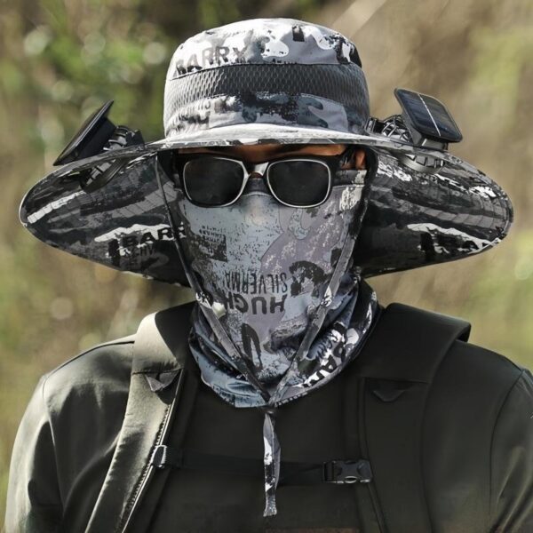 2025 New Solar Fan Outdoor Fishing Hat-Solar Sun Protection Sun Hat With Fan Solar Fan Hat Dual Power Supply Fan Outdoor Fan Solar Powered Outdoor Fishing Hat - Image 5