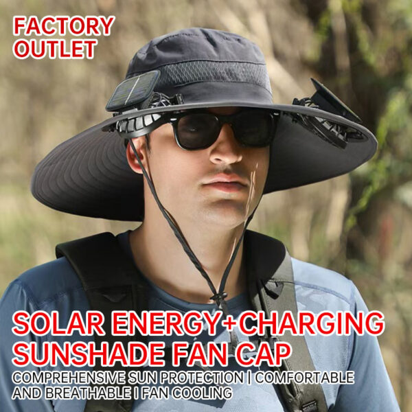 Solar-powered Fan Hat With Long-lasting Lithium Battery, Men's Outdoor Fishing Hat With Fan, Sun Protection Fisherman's Hat - Image 9