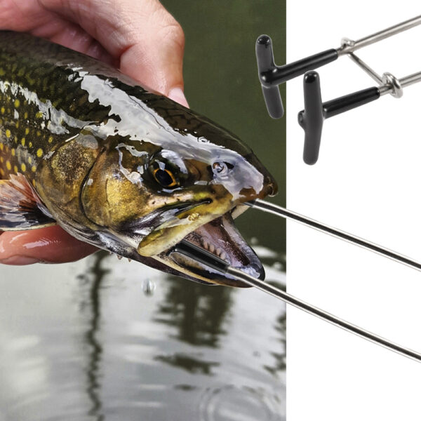 Stainless Steel Black Fish Mouth Opener Frog Taker Accessories Fishing Tackle - Image 5