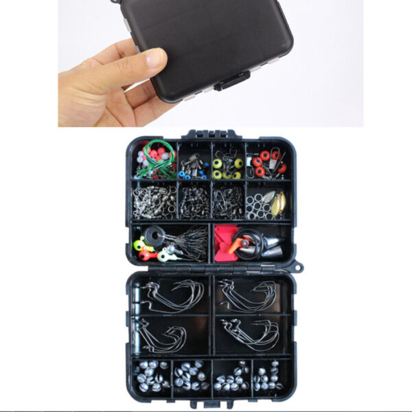 160pcs Carp Fishing Tackle Accessories Kit Lead Clips Carp Swivels Hooks Beads - Image 2
