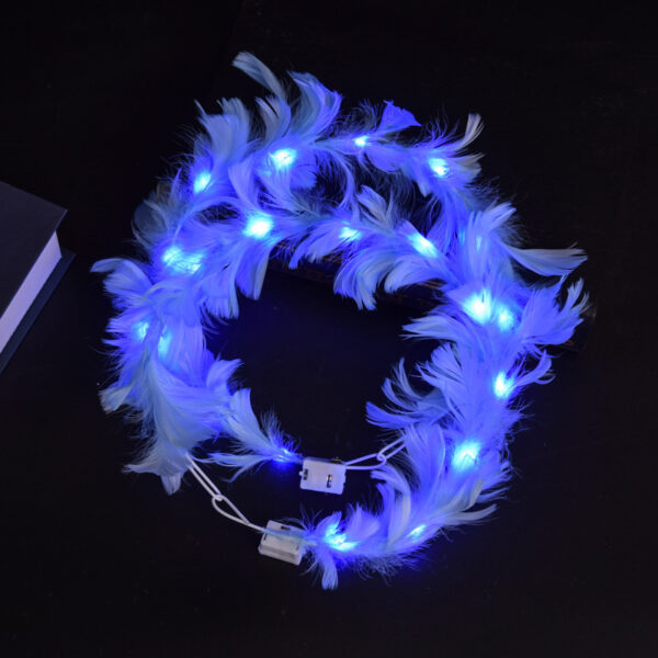 Glowing Goose Feather Wreath Angel Glitter Headdress - Image 2