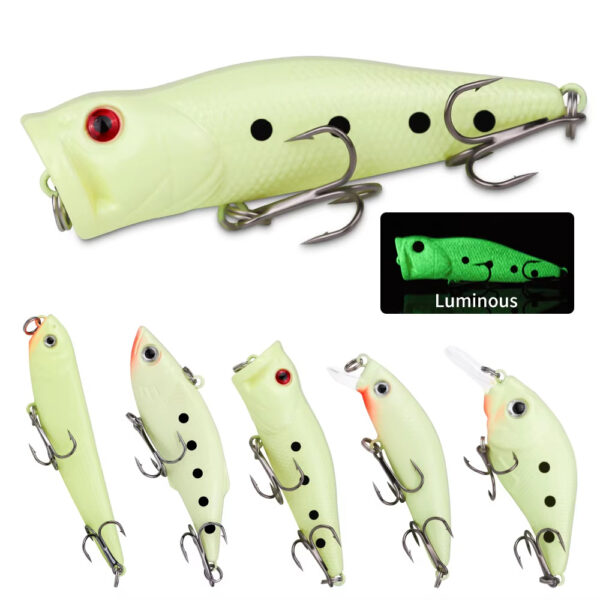 22pcs 1set Hard Lure Bait Soft Frog Popper Minnow Pencil VIB Luminous Lure Kit Durable Hooks Realistic Action Ideal - Image 4