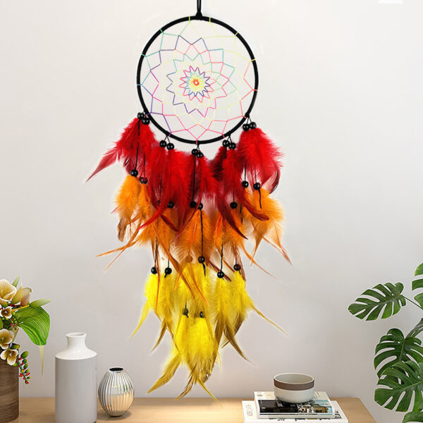 Colorful Feather Dreamcatcher Ornaments Handmade Wind Chimes Party Decorative Creative Gift - Image 2
