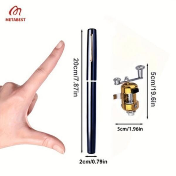 Metal Bass 2 Sets Of High-end Aluminum Alloy Pocket Size Pen Style Fishing Rod Compact, Portable And Ultra Light, Perfect Gift For Ice Raft Bridge Travel Fishing Enthusiasts And Beginners - Image 9