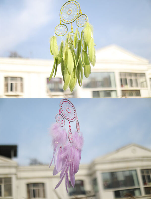 Creative Feather Decoration Girl Room Pendant Dream Catcher Wind Chime - Image 5
