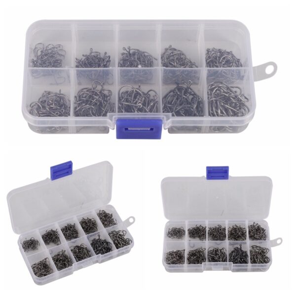Fish Hook Set Fish Hook Fishing Tackle 500 Boxes Black Gold - Image 4