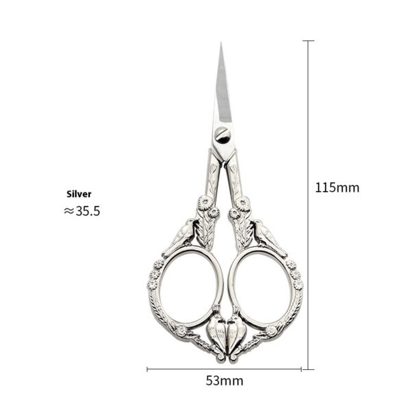 Vintage Stainless Steel Carved Scissors - Image 5